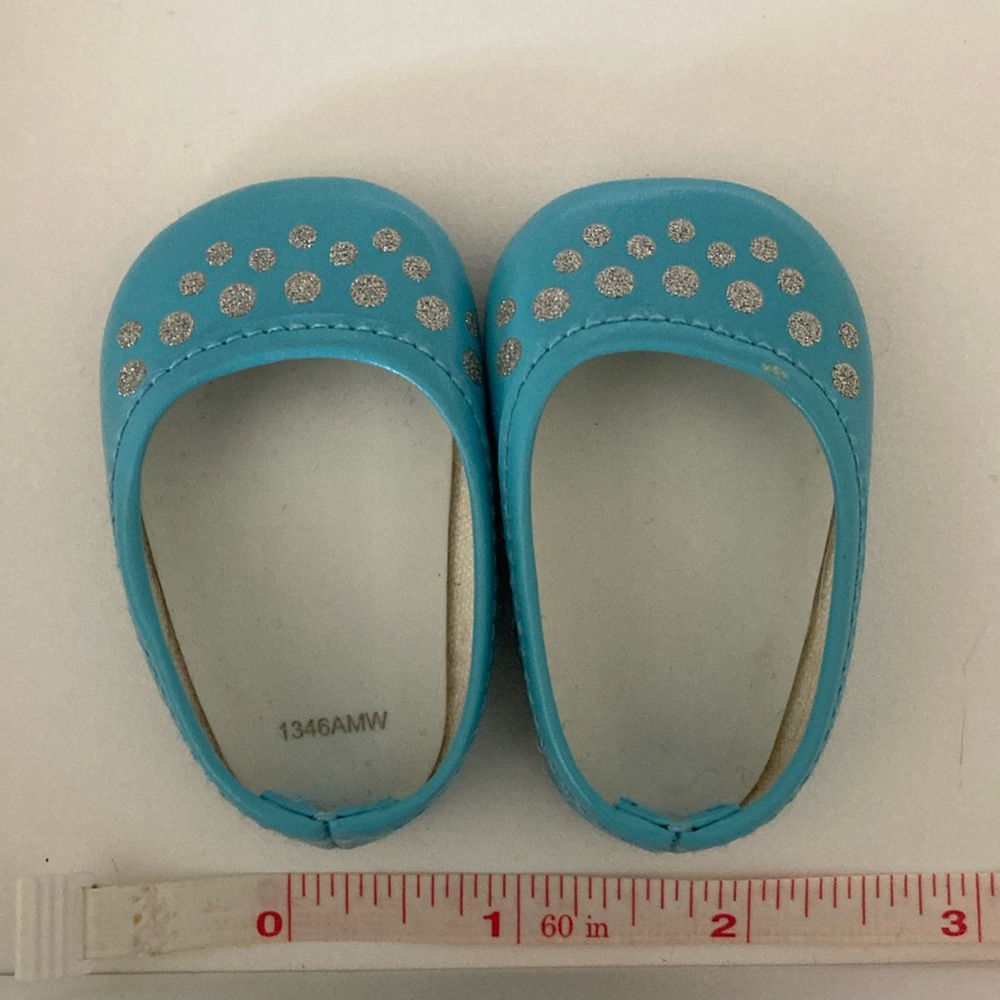 American Girl doll Truly Me blue and silver sparkle flats